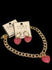 Pink Rhinestone Heart Toggle Necklace