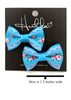 Blue Rose Bow Tie Earrings