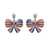 American Flag Ribbon Metal Earrings